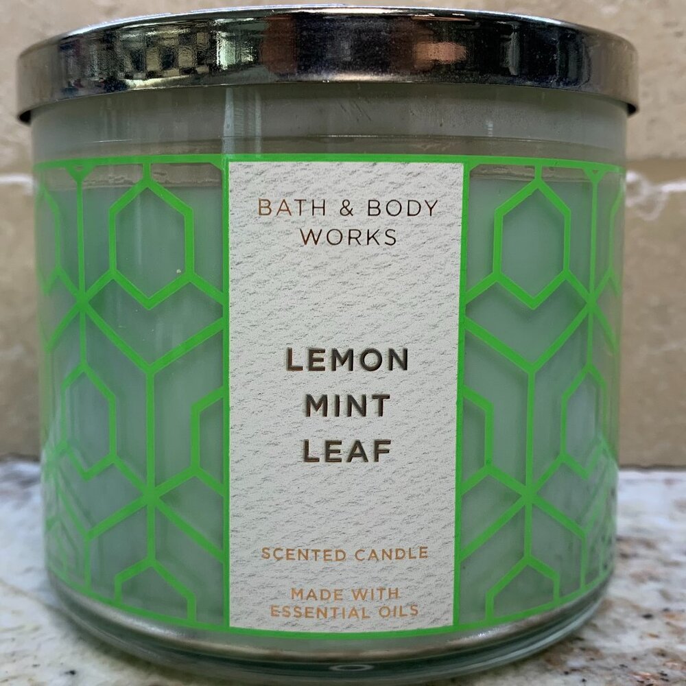 Bath & Body Works Candle Lemon Mint Leaf 3 Wick NEW
